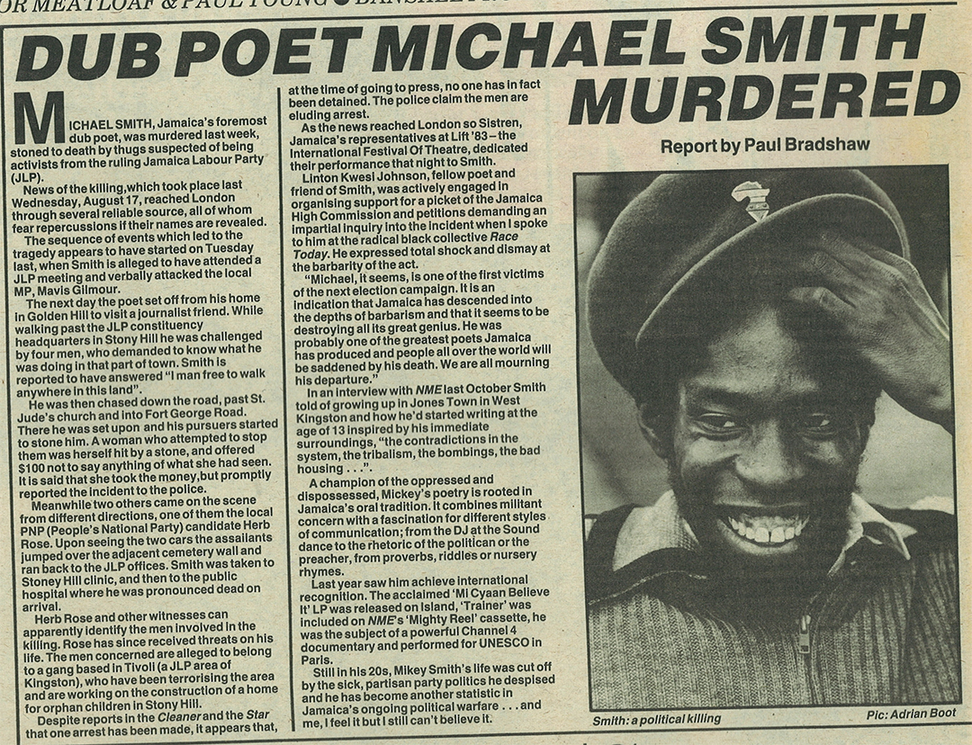 Dub poet Michael Smith murdered